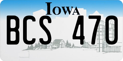 IA license plate BCS470