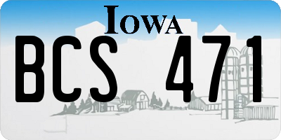 IA license plate BCS471