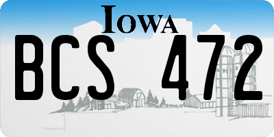 IA license plate BCS472