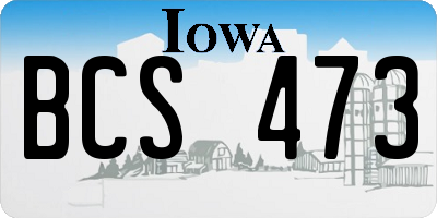 IA license plate BCS473