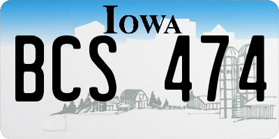 IA license plate BCS474