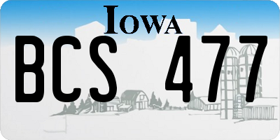 IA license plate BCS477