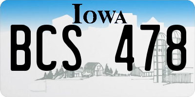 IA license plate BCS478
