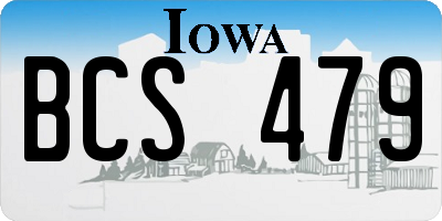 IA license plate BCS479