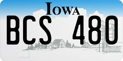 IA license plate BCS480