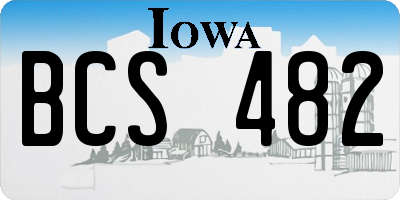 IA license plate BCS482