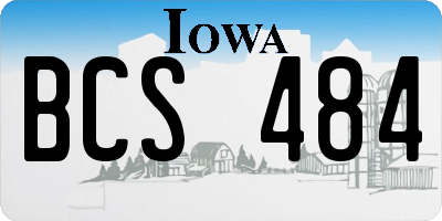 IA license plate BCS484