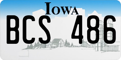 IA license plate BCS486