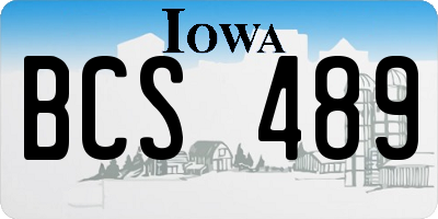 IA license plate BCS489