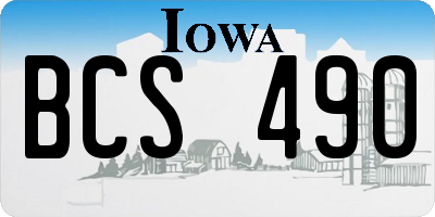 IA license plate BCS490