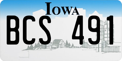 IA license plate BCS491