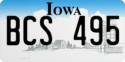 IA license plate BCS495