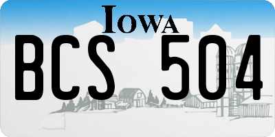 IA license plate BCS504