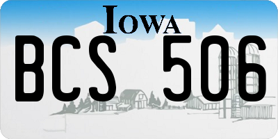 IA license plate BCS506