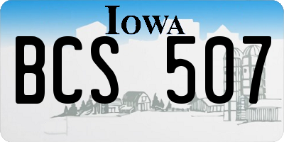 IA license plate BCS507