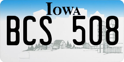 IA license plate BCS508