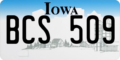 IA license plate BCS509