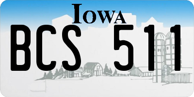 IA license plate BCS511