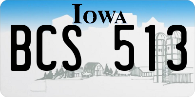 IA license plate BCS513