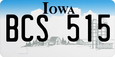 IA license plate BCS515