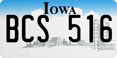 IA license plate BCS516