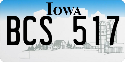 IA license plate BCS517