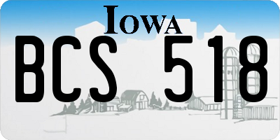 IA license plate BCS518