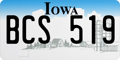 IA license plate BCS519