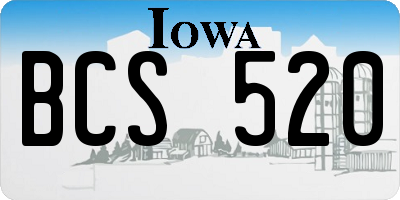 IA license plate BCS520