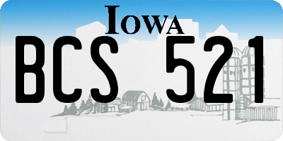 IA license plate BCS521