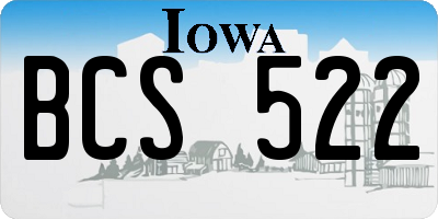 IA license plate BCS522