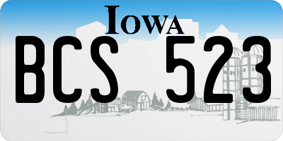 IA license plate BCS523