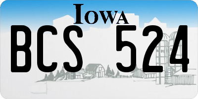 IA license plate BCS524