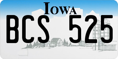 IA license plate BCS525