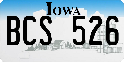 IA license plate BCS526