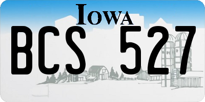 IA license plate BCS527
