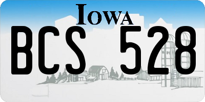 IA license plate BCS528