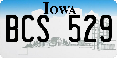 IA license plate BCS529