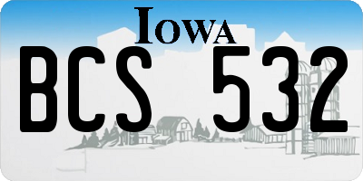 IA license plate BCS532