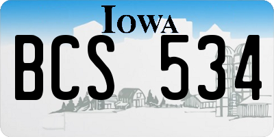 IA license plate BCS534