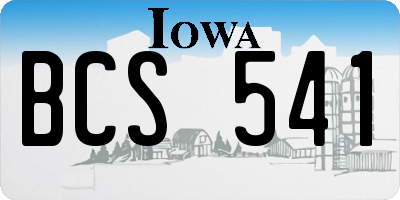 IA license plate BCS541