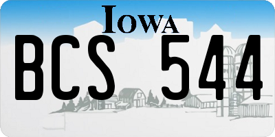 IA license plate BCS544