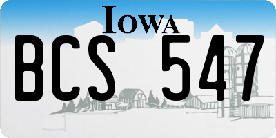 IA license plate BCS547