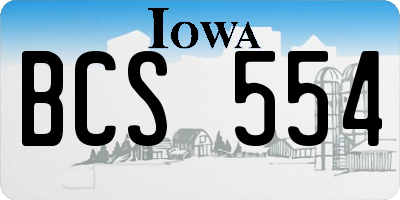 IA license plate BCS554