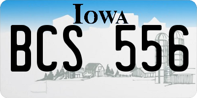 IA license plate BCS556