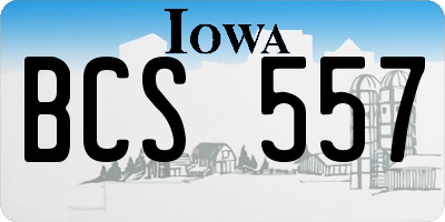 IA license plate BCS557