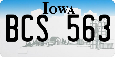 IA license plate BCS563