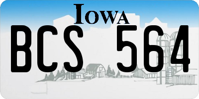 IA license plate BCS564