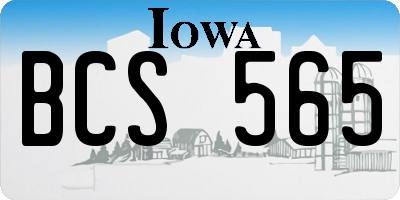 IA license plate BCS565