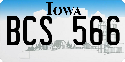 IA license plate BCS566